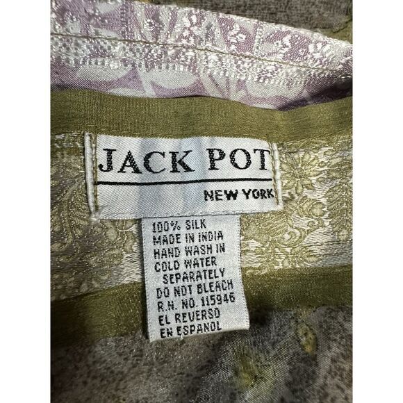Vintage Jack Pot New York 100% Silk Wrap Skirt Long Reversible, Floral Print - Picture 10 of 12